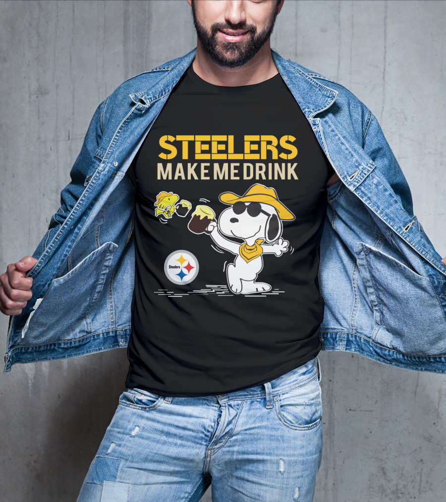 Steelers Make Me Drink Snoopy Pittsburgh Steelers Fans T-Shirt