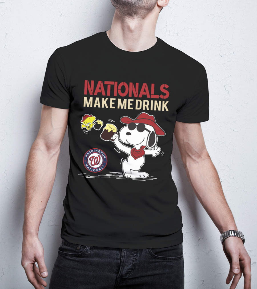 Nationals Make Me Drink Snoopy Washington Nationals T-Shirt