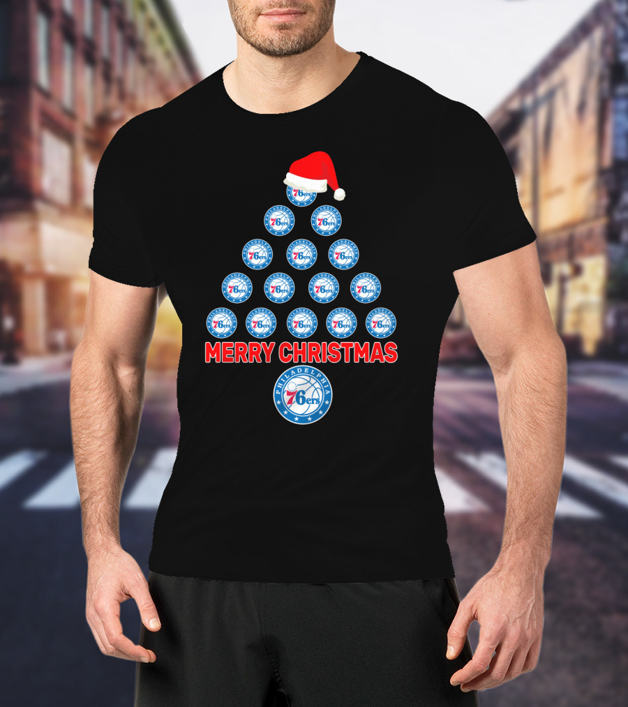 Merry Christmas Philadelphia 76ers Fans Christmas Tree T-Shirt