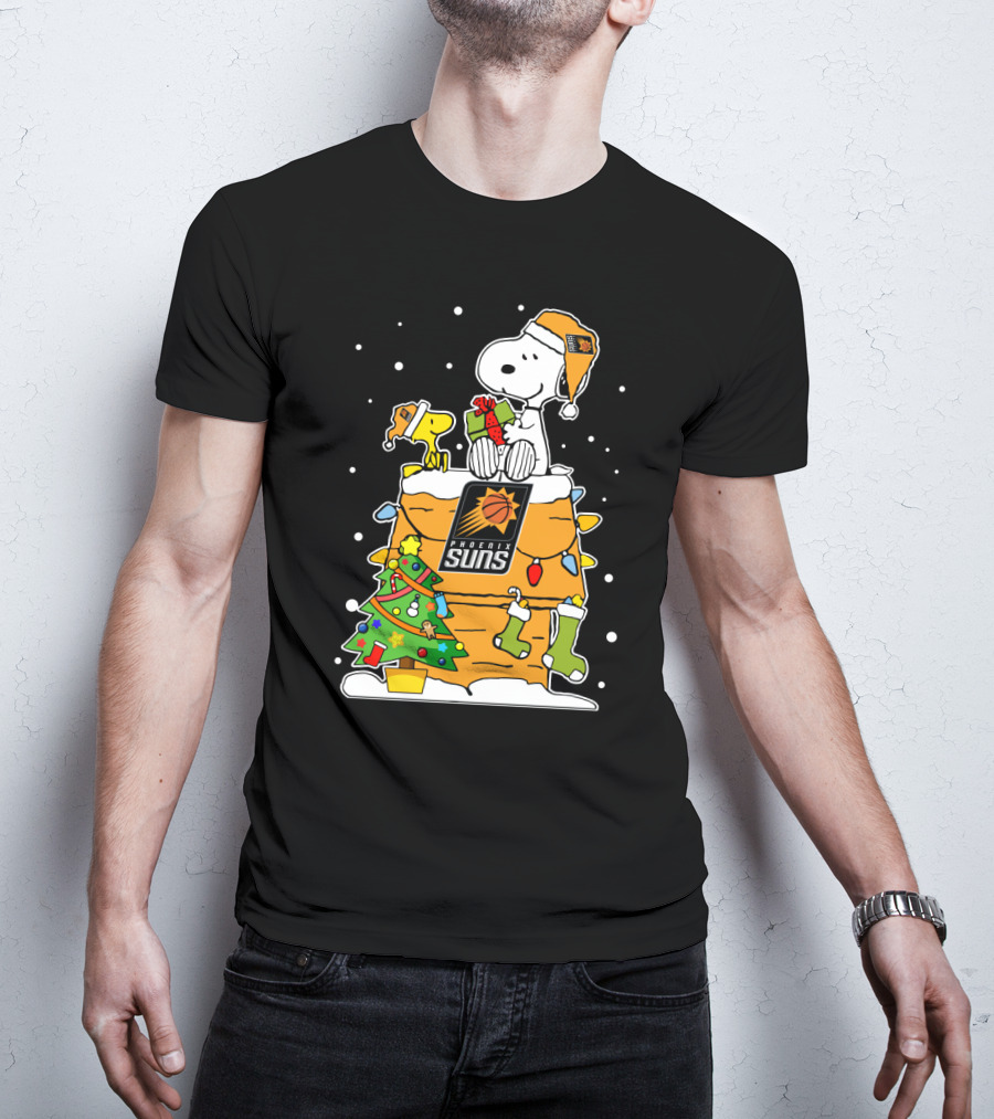 Snoopy And Woodstock Celebrate Phoenix Suns Christmas T-Shirt