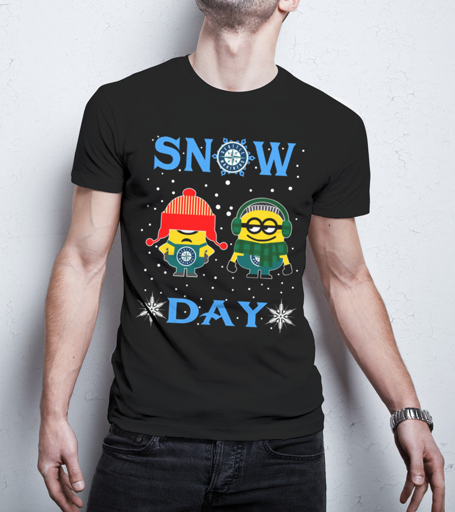 Seattle Mariners Snow Day Minions Fans T-Shirt