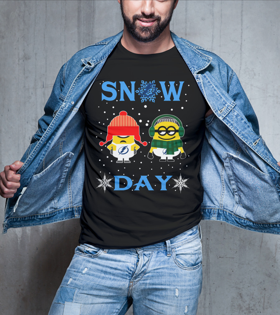 Snow Day Tampa Bay Lightning Minions Winter Fun T-Shirt