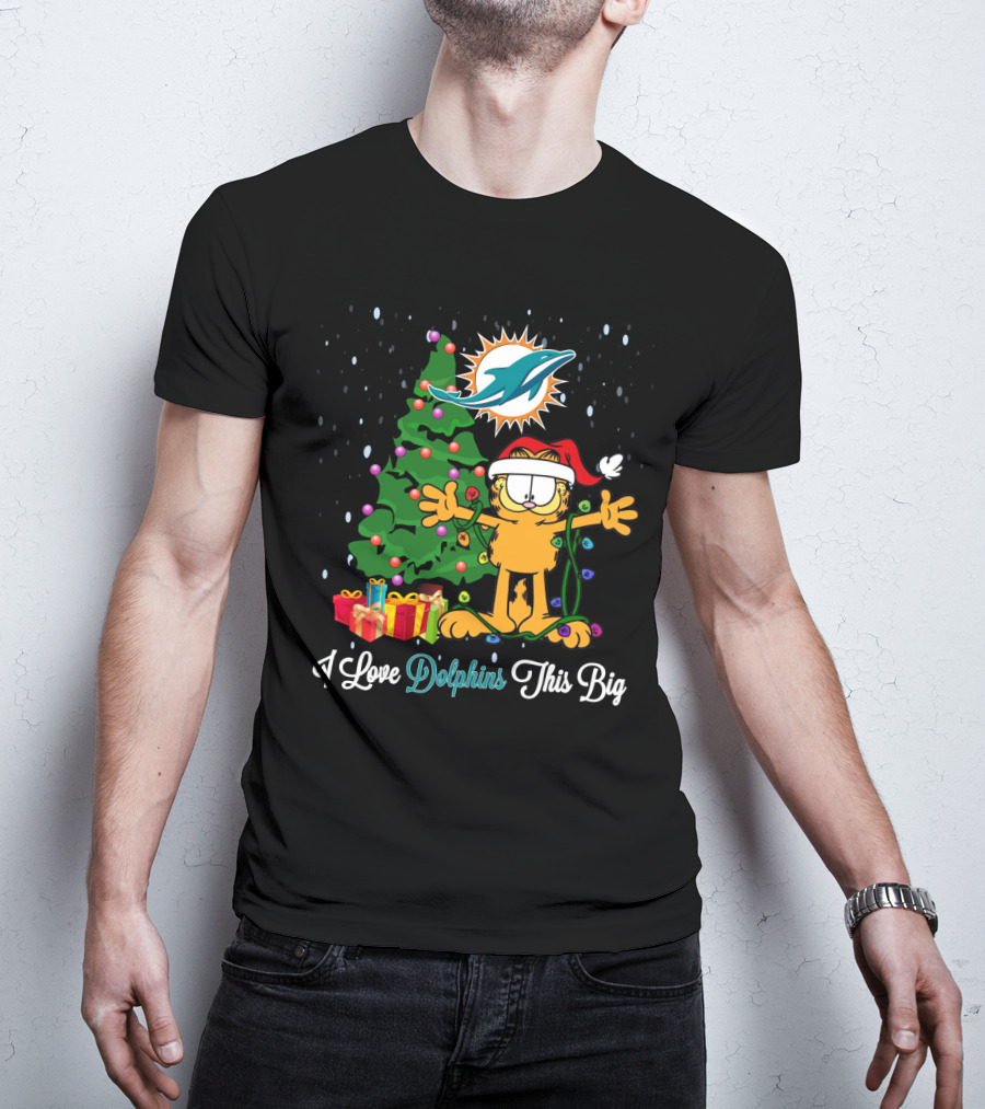 Garfield Christmas I Love Miami Dolphins This Big T-Shirt