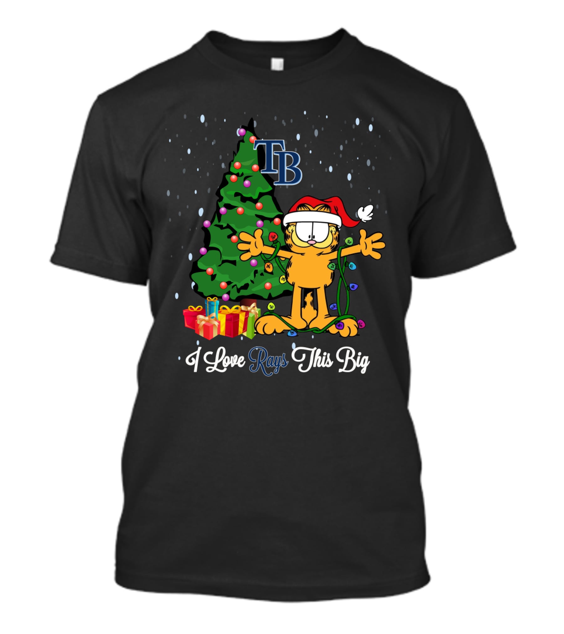 Tampa Bay Holiday Garfield Cat I Love Rays This Big Xmas T-Shirt