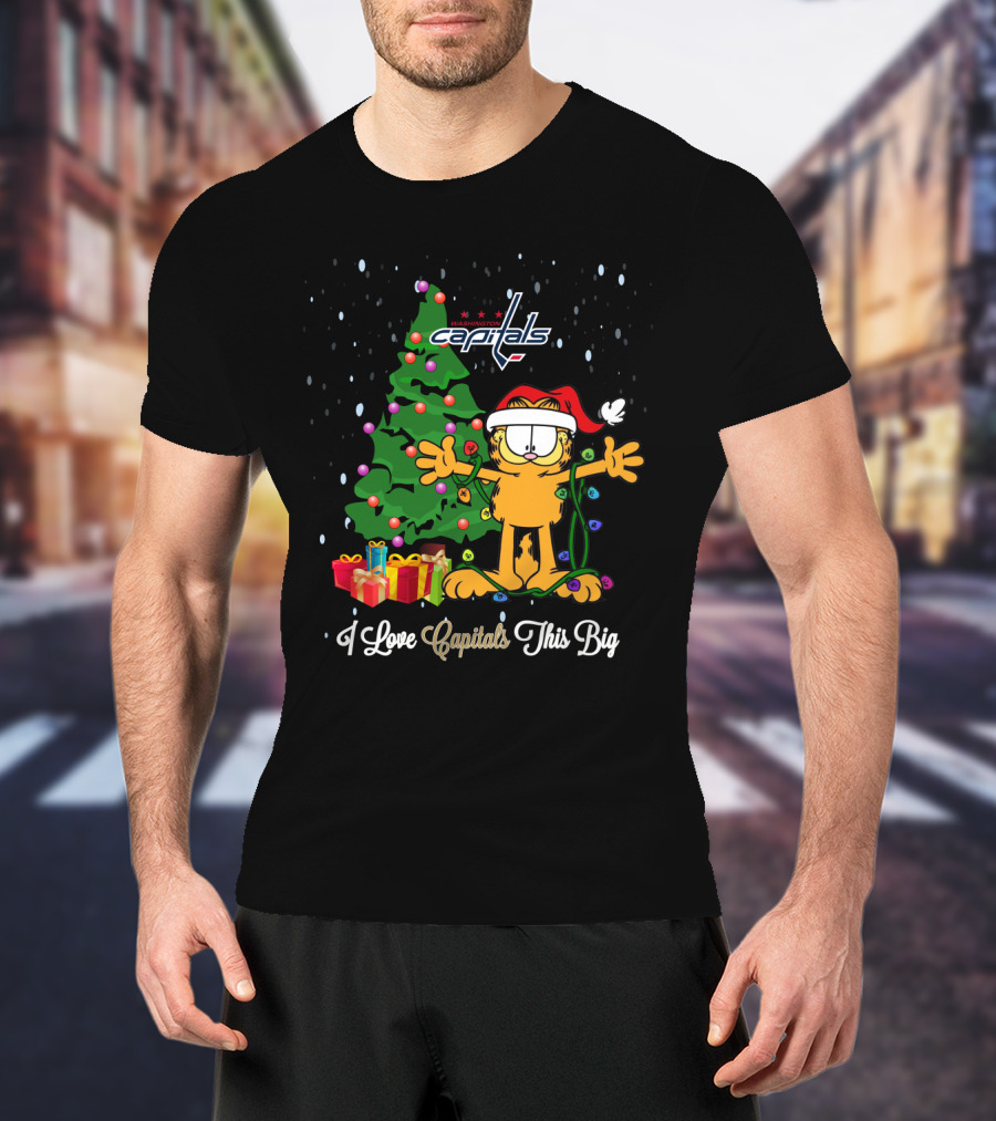 I Love Capitals This Big Garfield Christmas Theme Washington Capitals T-Shirt