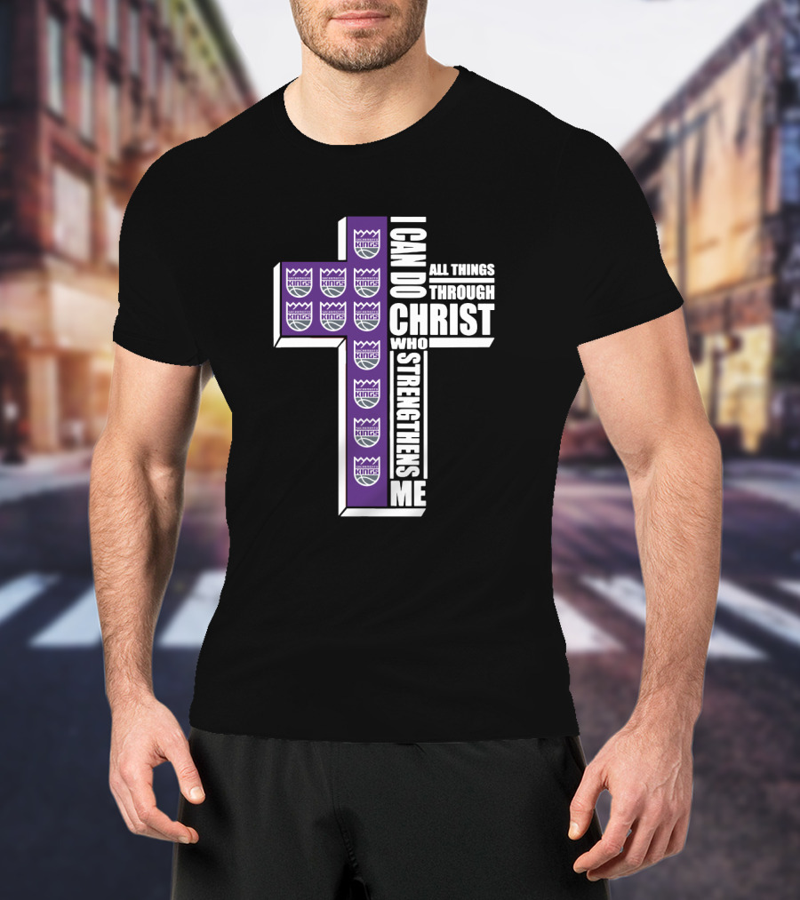 I Can Do All Things Through Christ Kings Basketball Cross T-Shirt