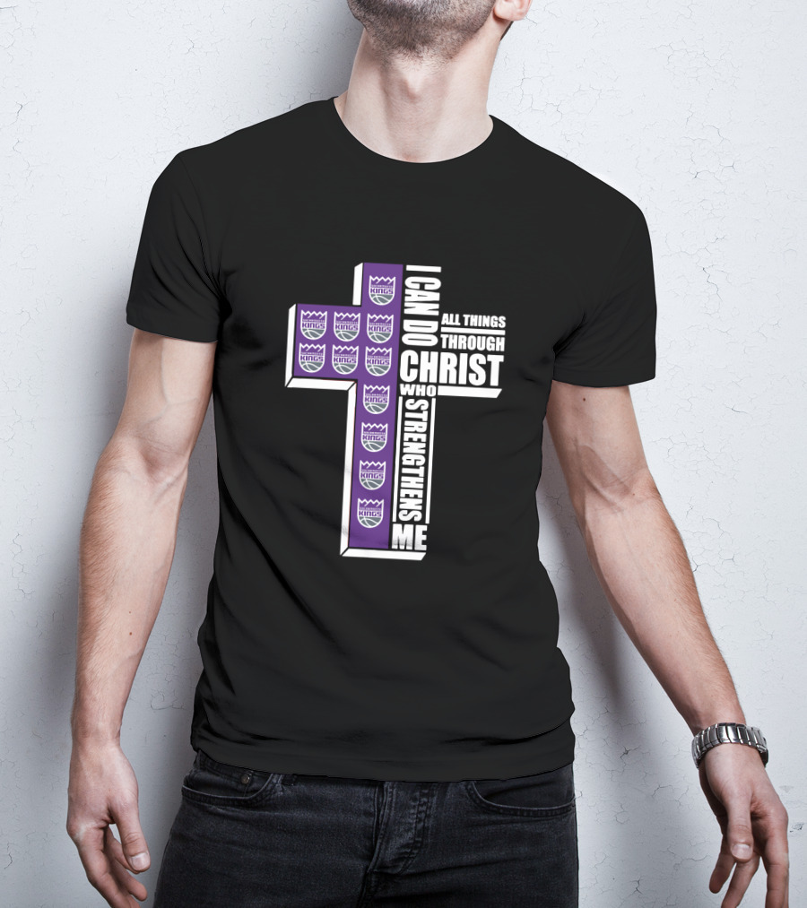 I Can Do All Things Through Christ Kings Basketball Cross T-Shirt