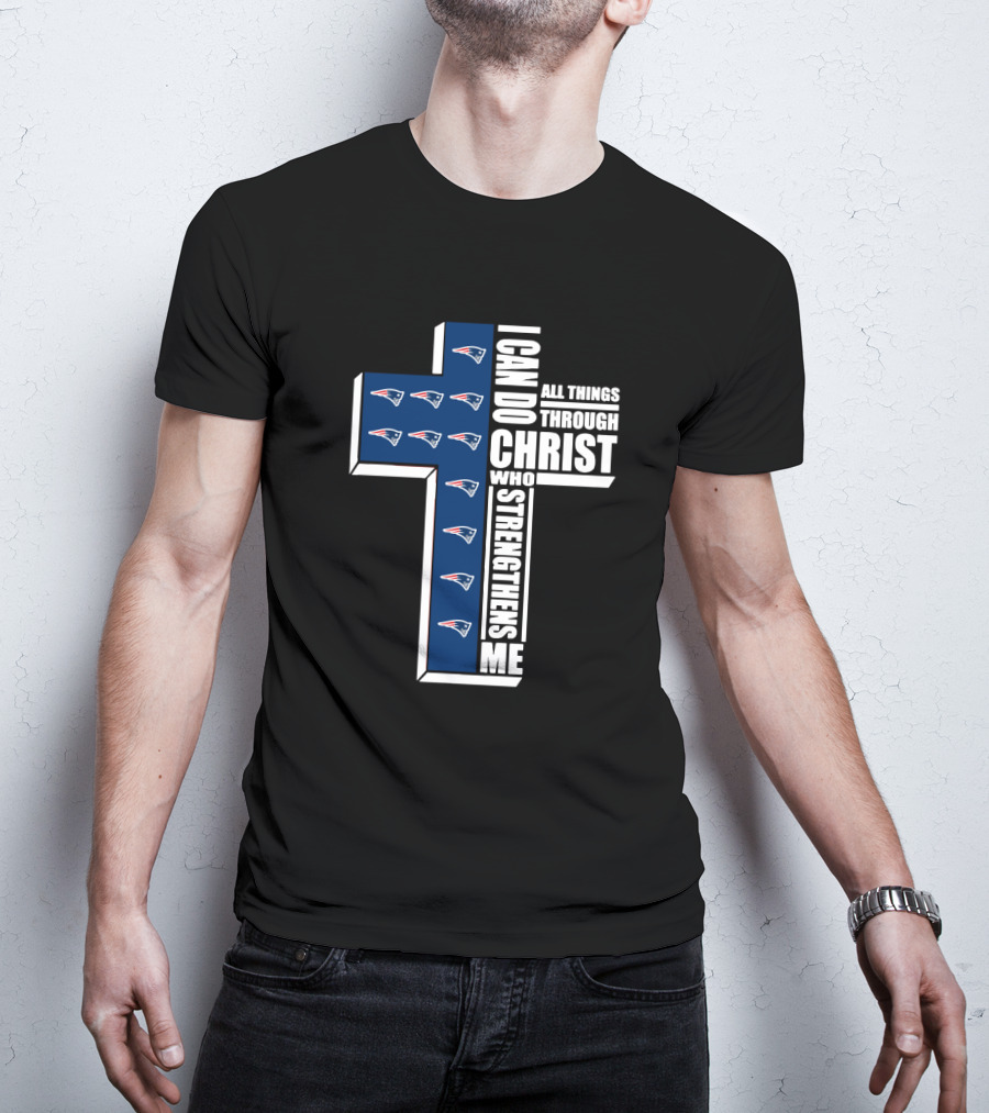 Patriots Logo Christian Faith I Can Do All Things Through Christ Who Strengthens Me T-Shirt