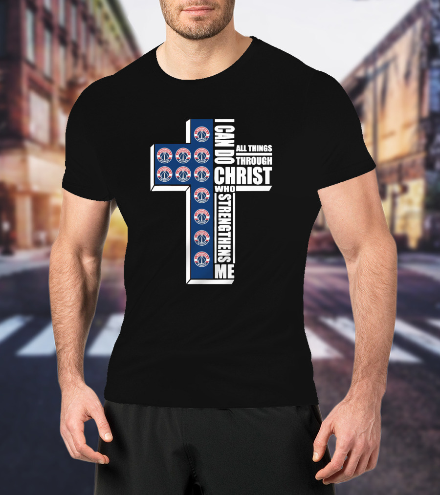 I Can Do All Things Through Christ Who Strengthens Me Washington Basketball Cross T-Shirt
