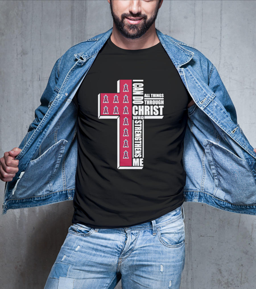 Angels Baseball I Can Do All Things Through Christ Who Strengthens Me T-Shirt