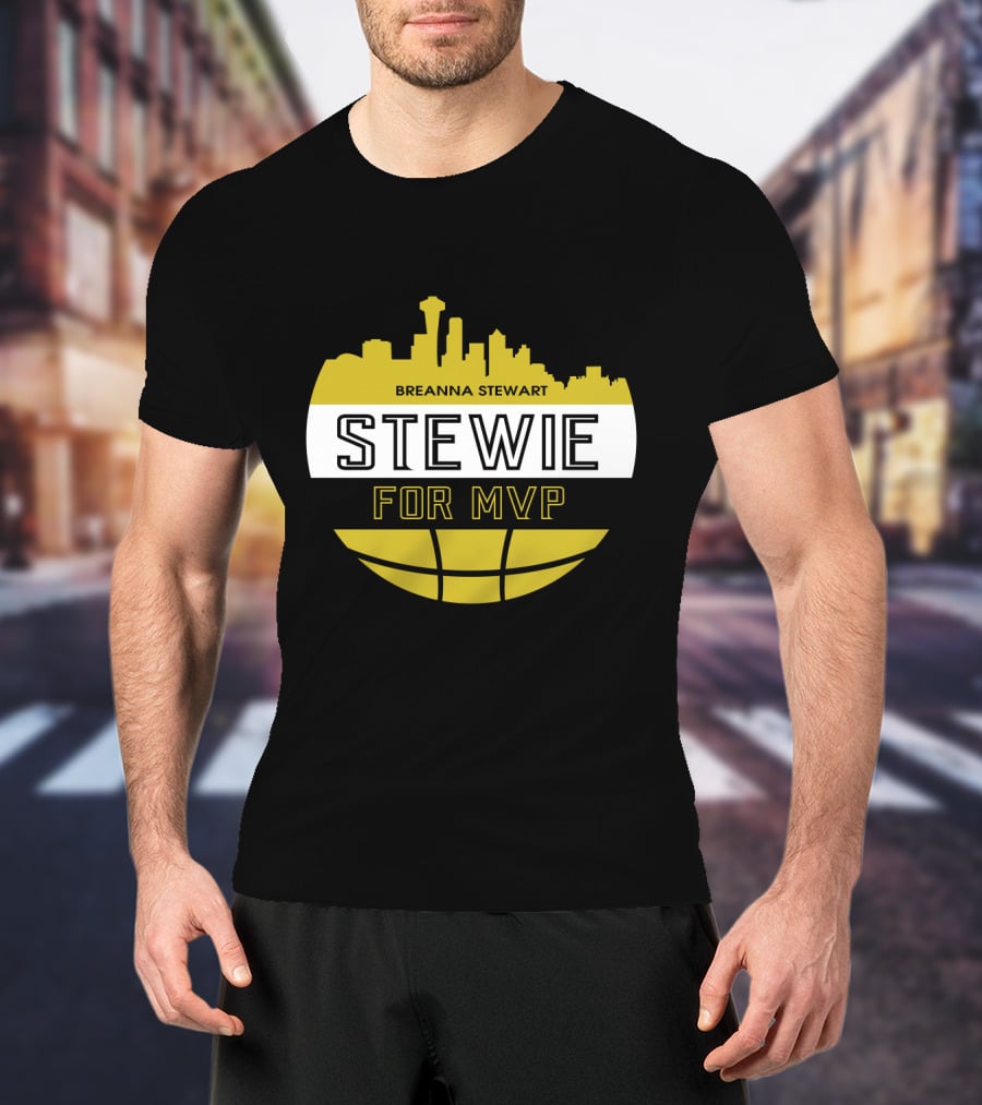 Breanna Stewart Stewie For MVP Seattle Skyline Basketball Fan T-Shirt