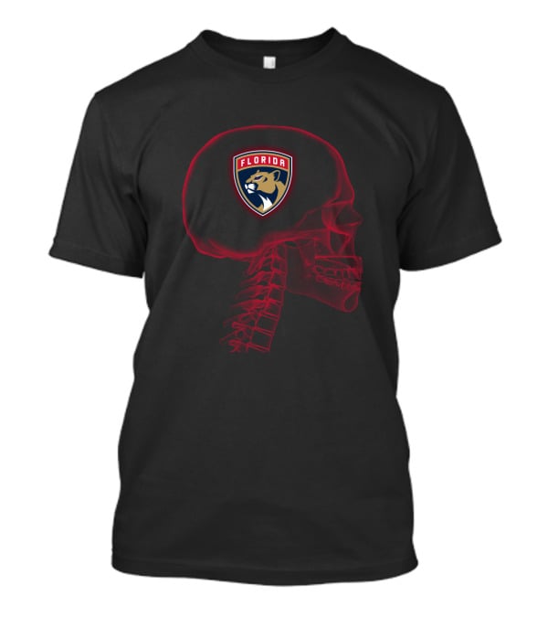 Florida Panthers Logo Embedded In Human Skull Anatomy T-Shirt