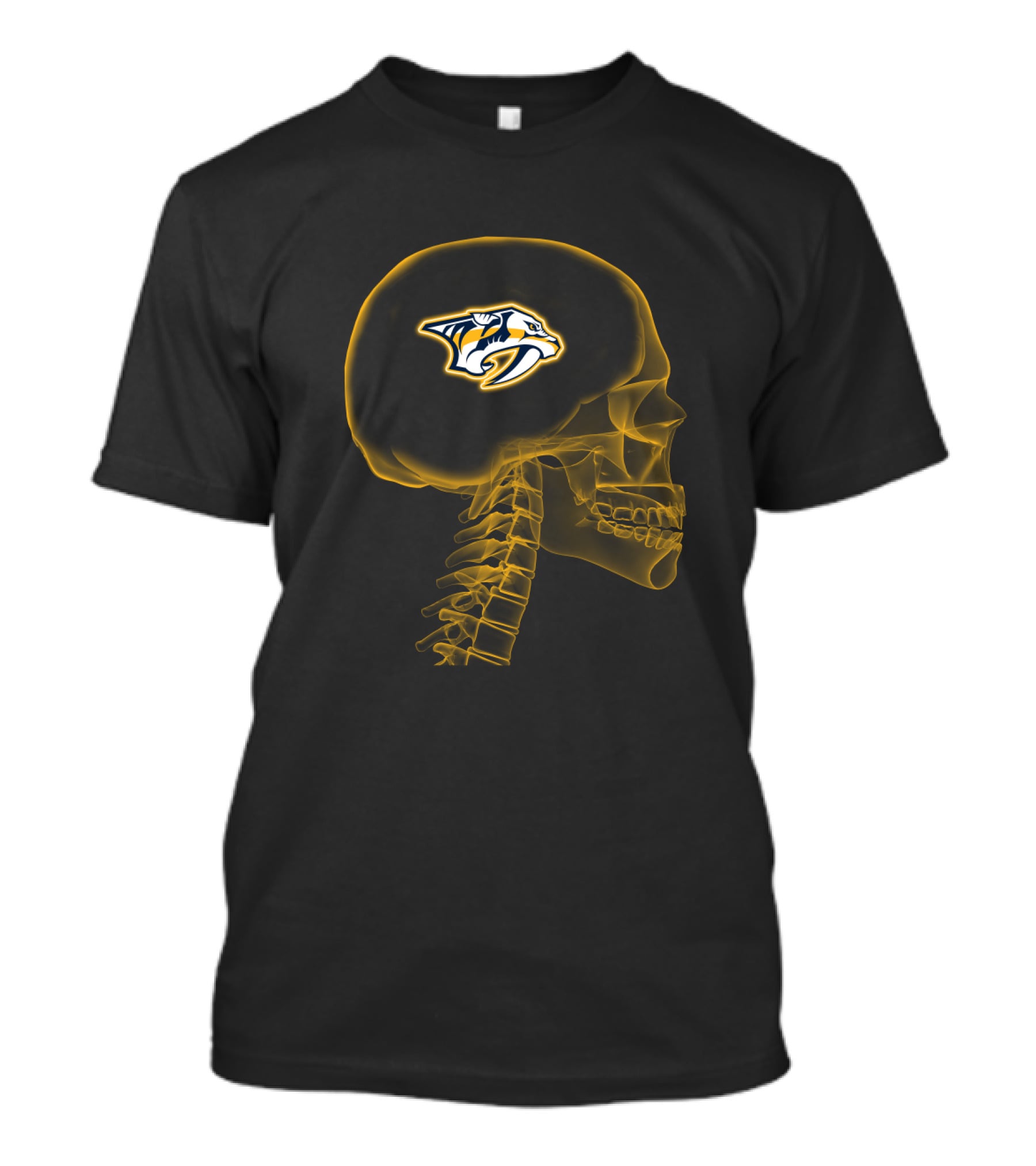 Nashville Predators Logo Inside Brain X-Ray Skull T-Shirt