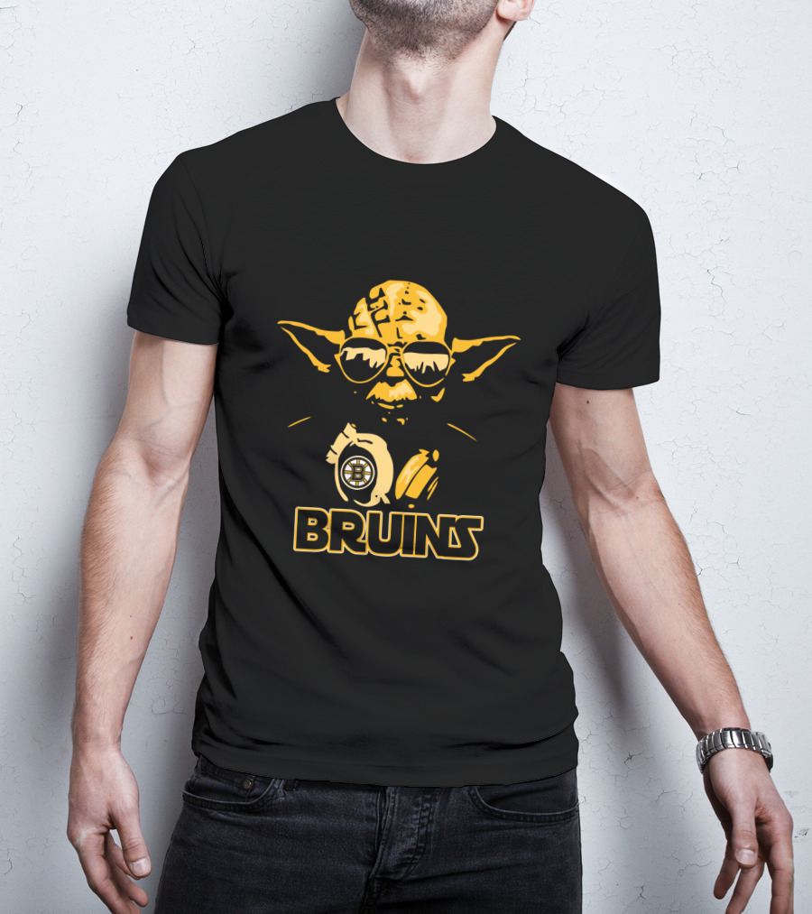 Yoda Bruins Boston Star Wars Fans Mashup T-Shirt