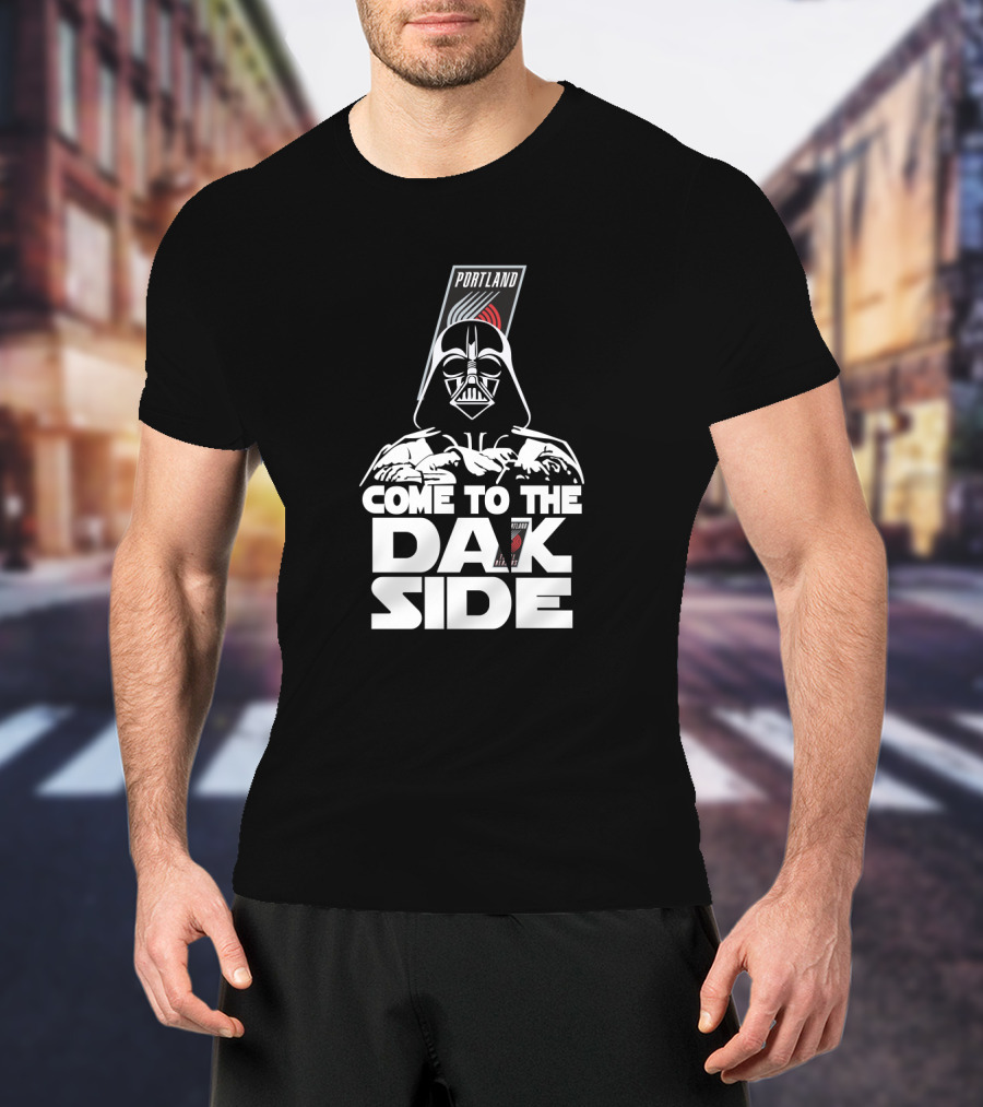 Come To The Dark Side Portland Trail Blazers Logo Darth Vader T-Shirt