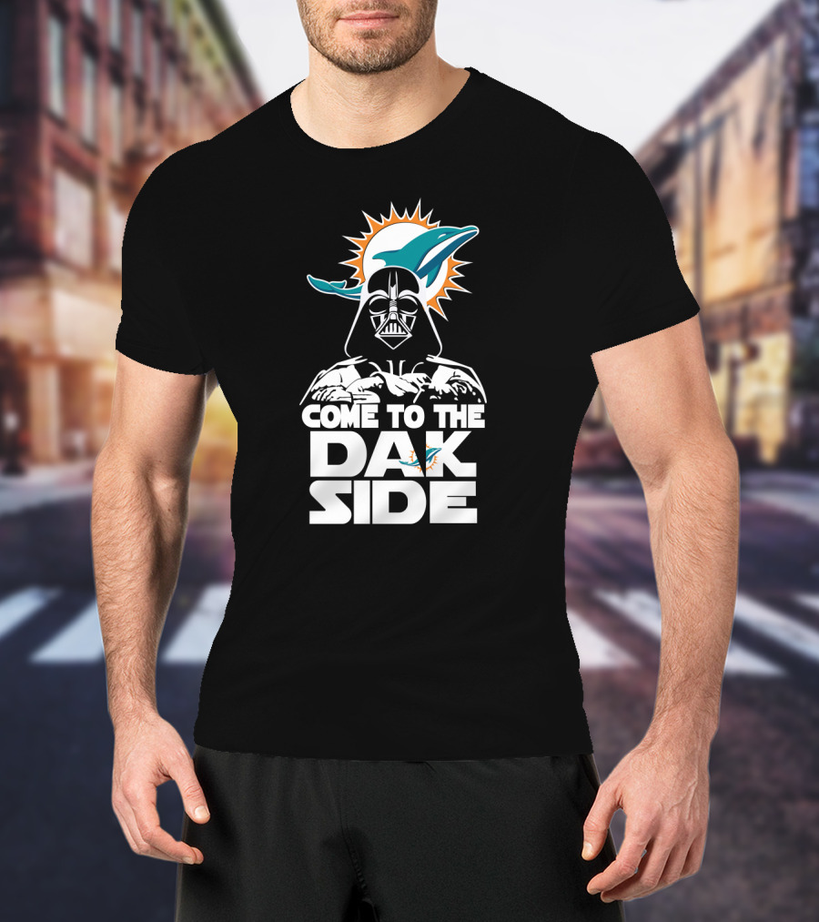 Come To The Dak Side Darth Vader Miami Dolphins Fans T-Shirt