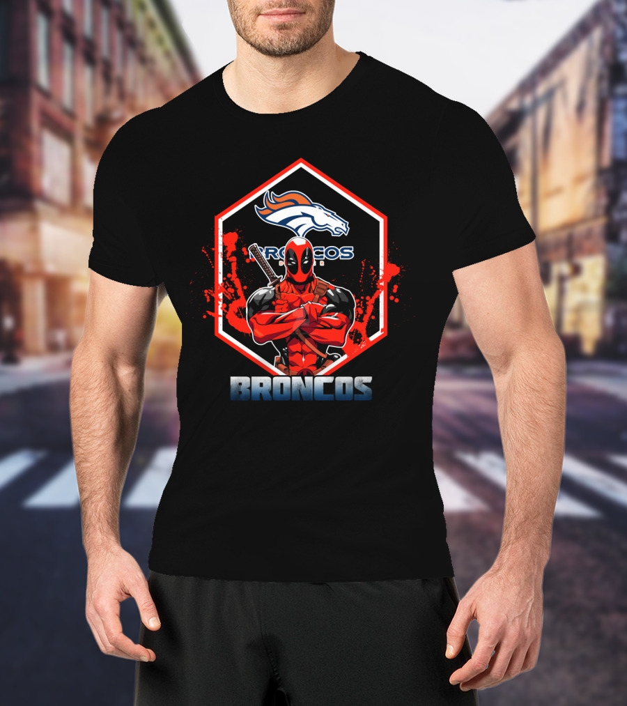 Deadpool Broncos Fans Hexagon T-Shirt