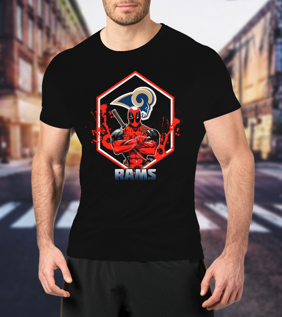 Deadpool Rams Fans Los Angeles Collaboration T-Shirt