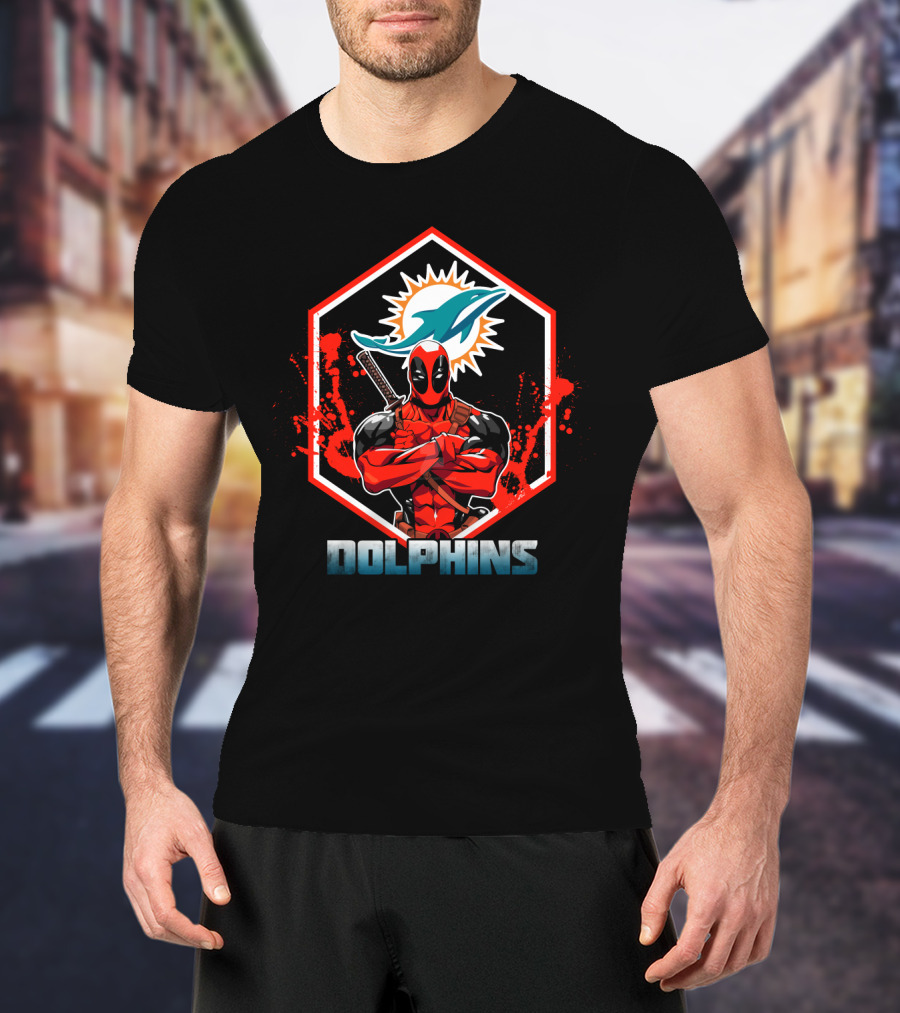 Deadpool Miami Dolphins Combination T-Shirt