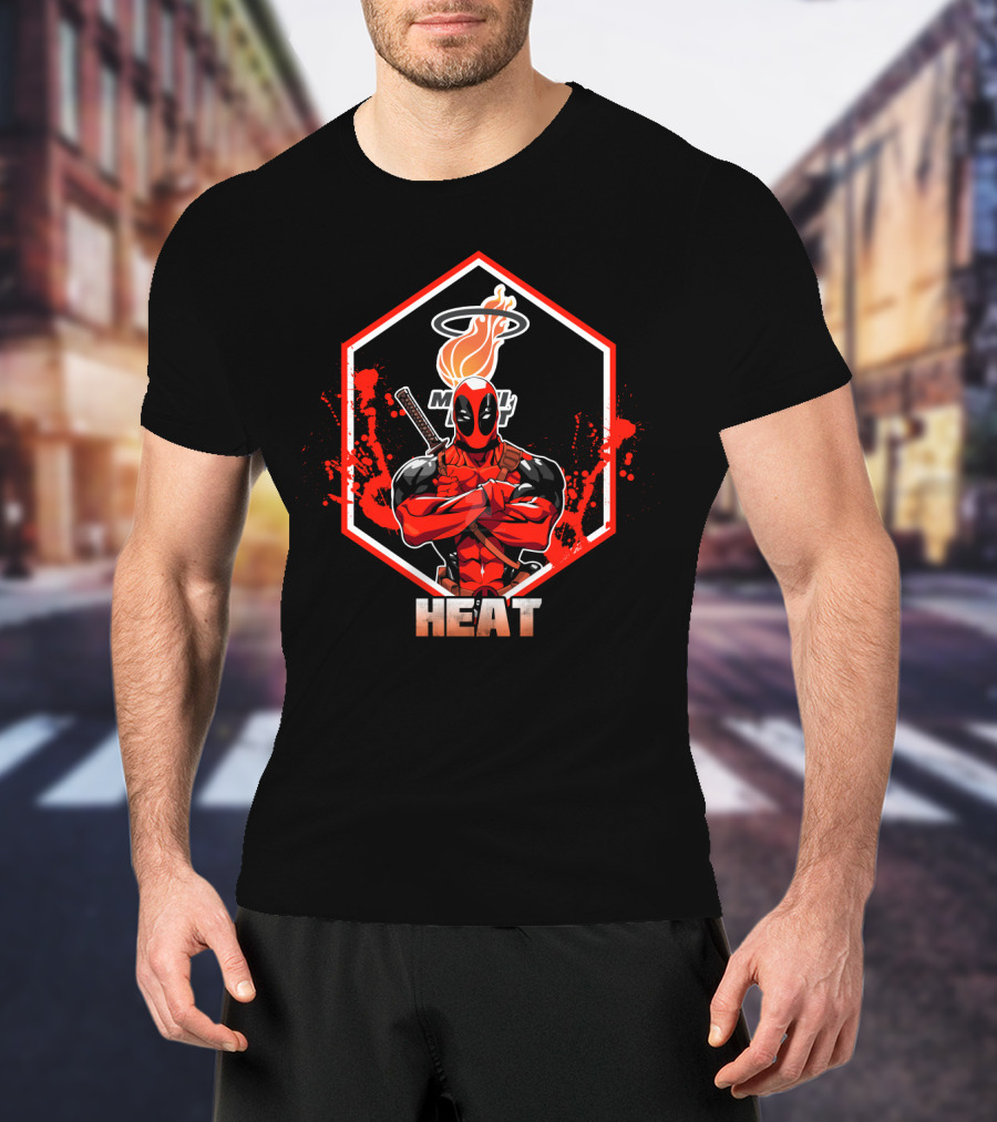Deadpool Miami Heat Crossover T-Shirt