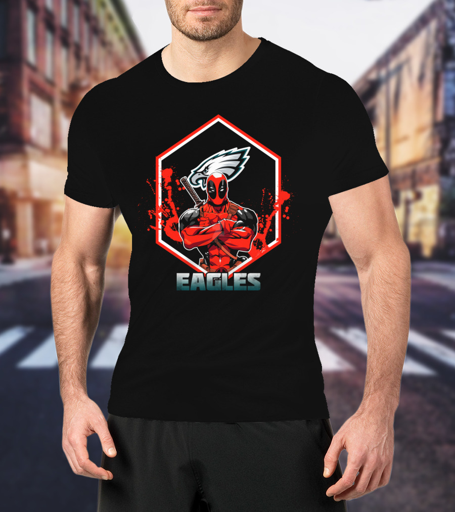 Deadpool Philadelphia Eagles Fans Osajghex Eagles T-Shirt