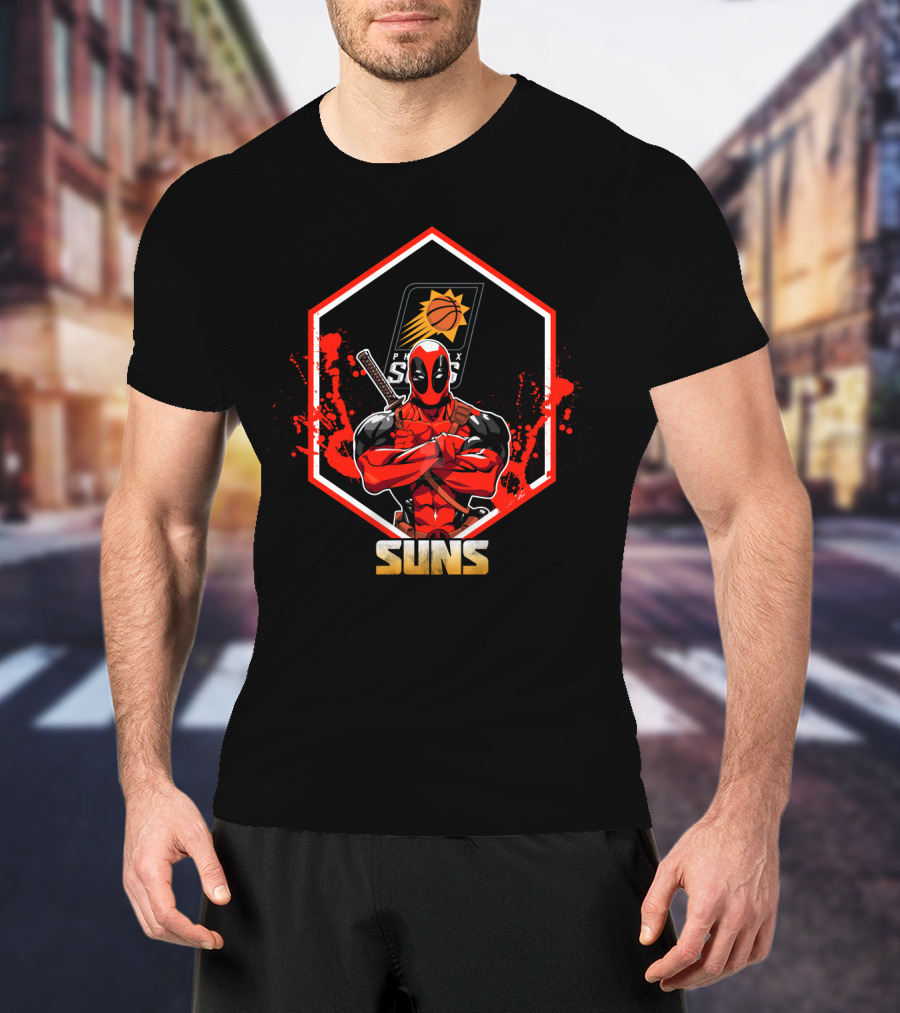 Deadpool Phoenix Suns Basketball Team Collaboration T-Shirt