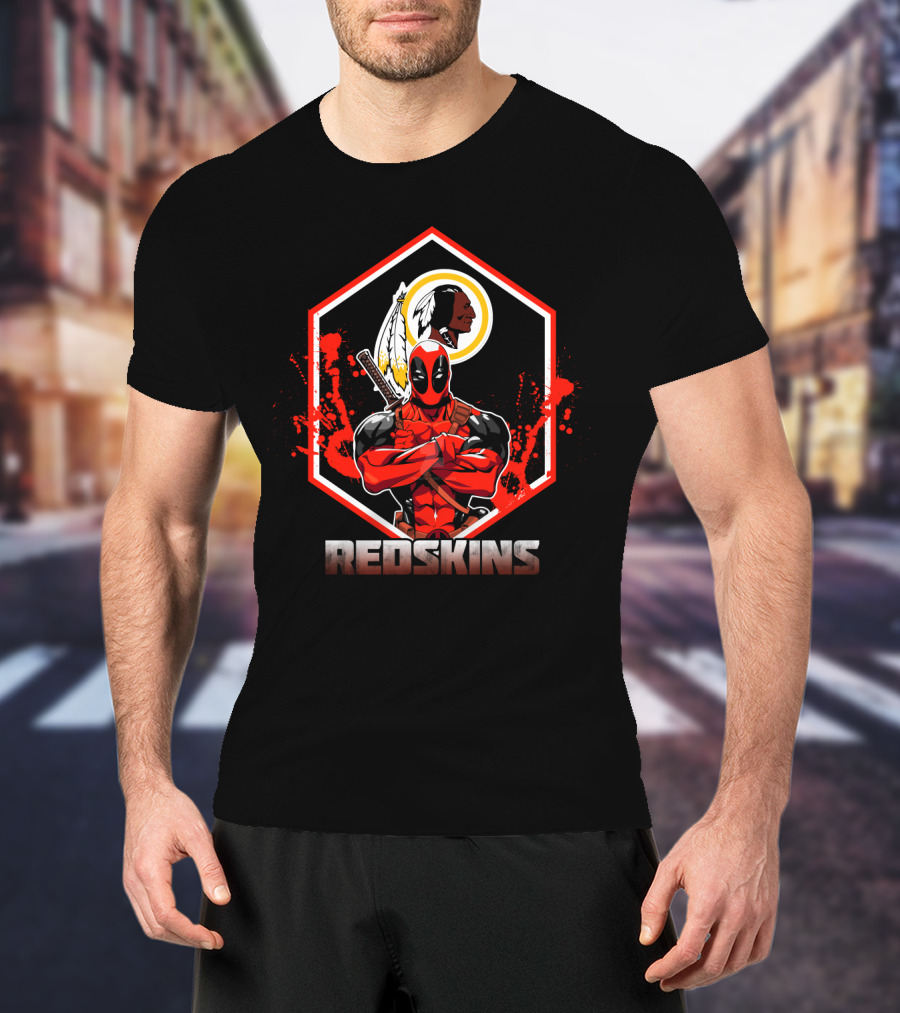 Deadpool Redskins Crossover Fan Tribute T-Shirt