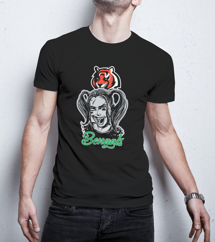 Bengals Fans Harley Quinn And Cincinnati Bengals T-Shirt