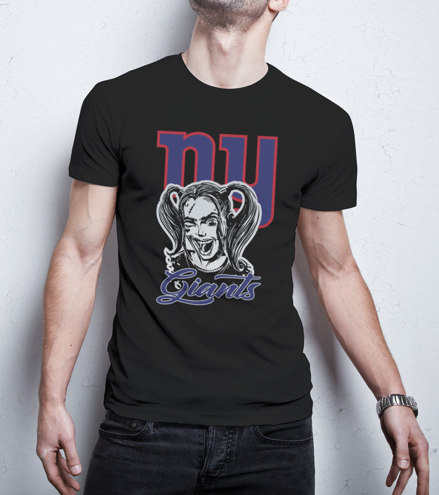 Harley Quinn Ny Giants Fan Crossover T-Shirt