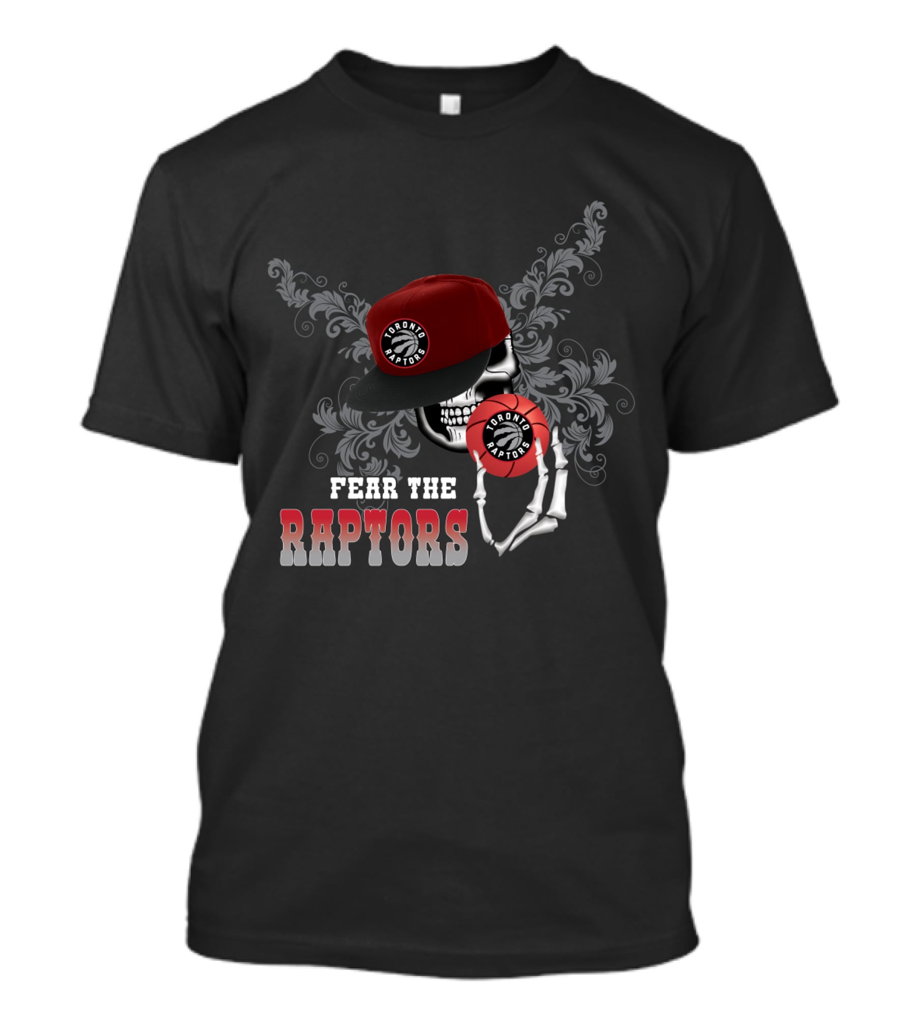 Fear The Raptors Toronto Raptors Skull Fan Gear T-Shirt