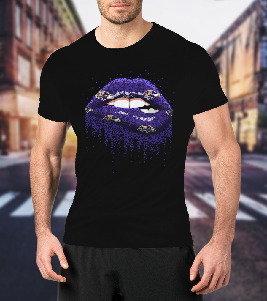 Baltimore Ravens Lips Fan Gear T-Shirt