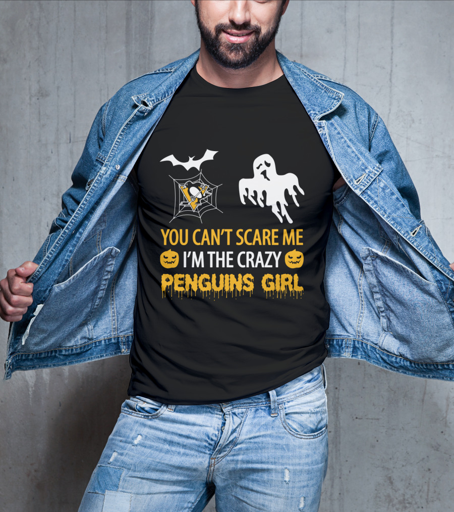 You Can't Scare Me I'm The Crazy Penguins Girl Halloween T-Shirt