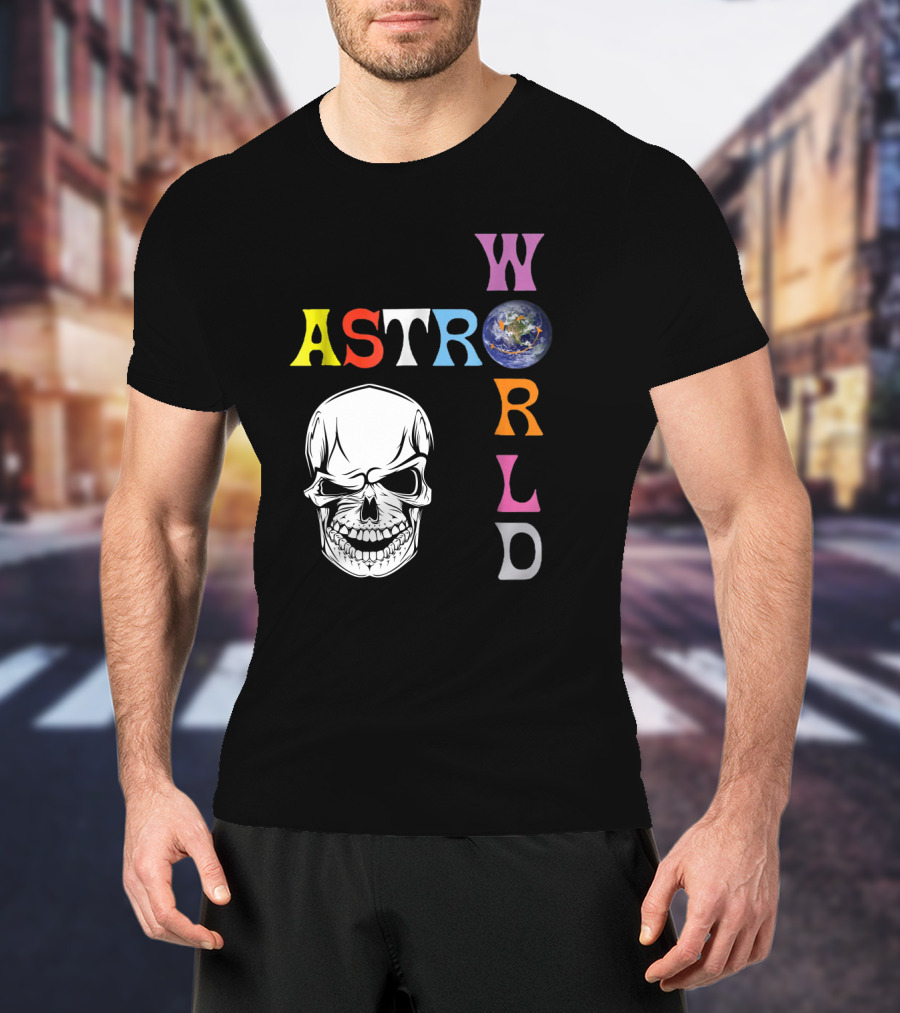 Astroworld Lettering Skull Earth Graphic Travis Scott T-Shirt