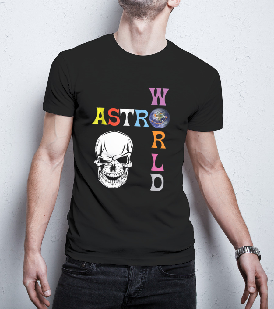 Astroworld Lettering Skull Earth Graphic Travis Scott T-Shirt