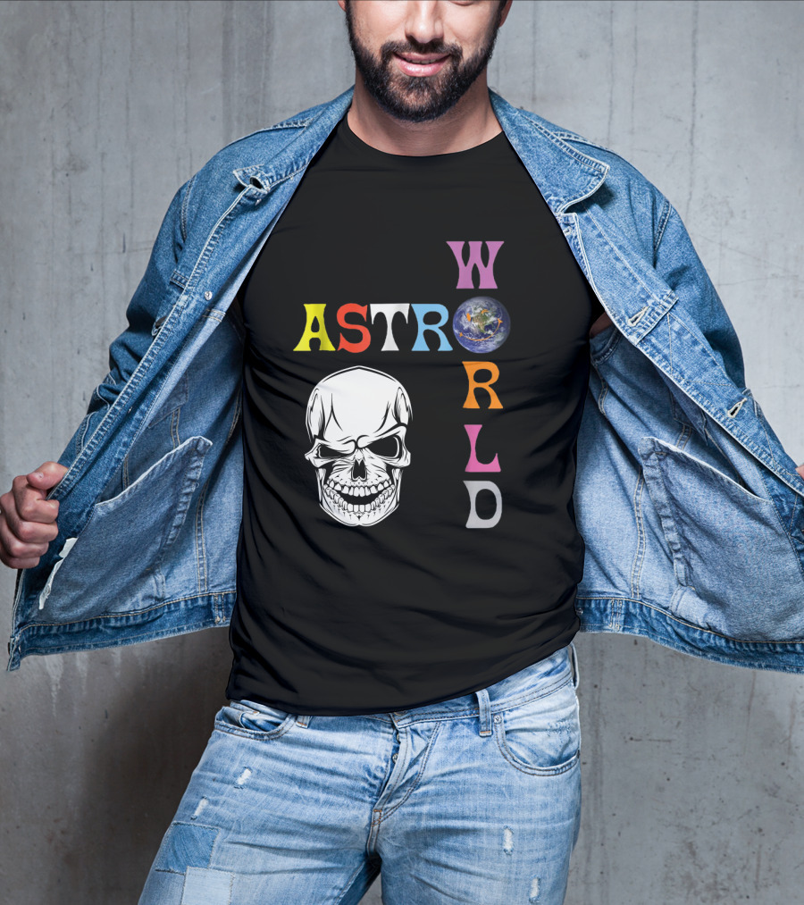 Astroworld Lettering Skull Earth Graphic Travis Scott T-Shirt