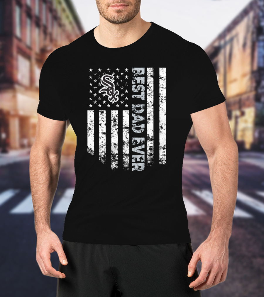 Chicago White Sox Best Dad Ever American Flag Design Sox T-Shirt