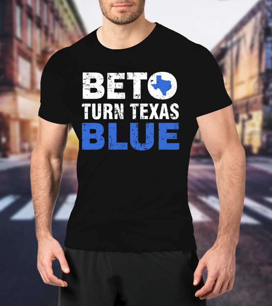 Beto O'Rourke Turn Texas Blue State Outline T-Shirt