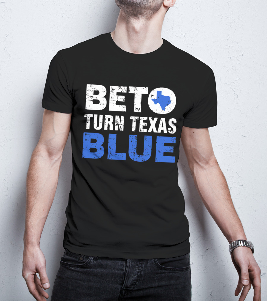 Beto O'Rourke Turn Texas Blue State Outline T-Shirt
