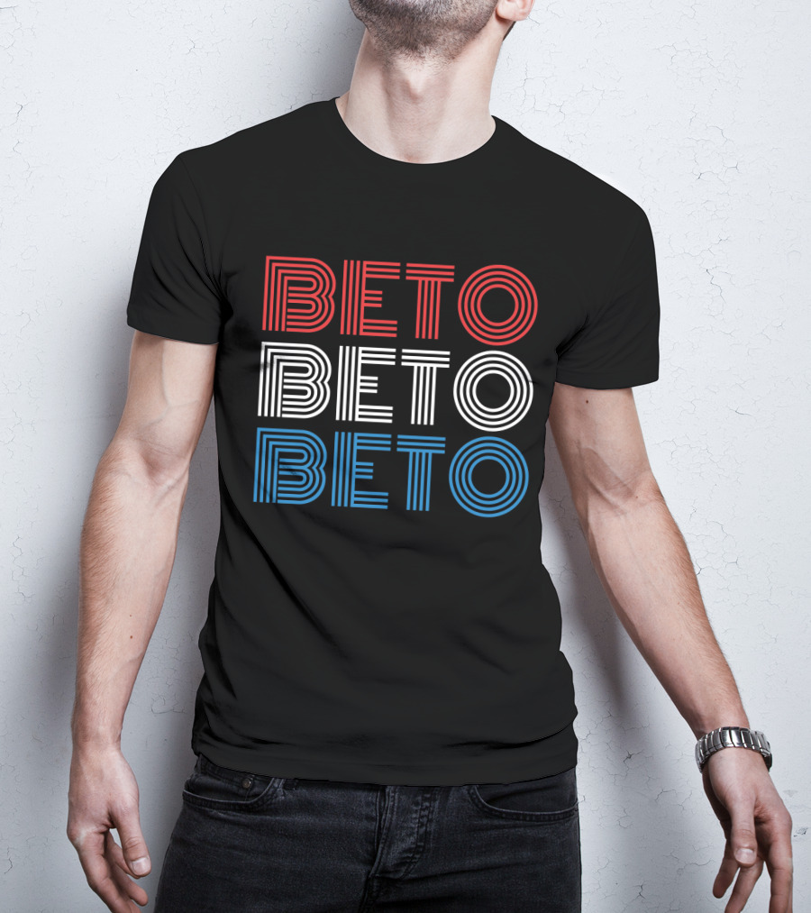 Beto Red White Blue Election Campaign Retro Stripes T-Shirt