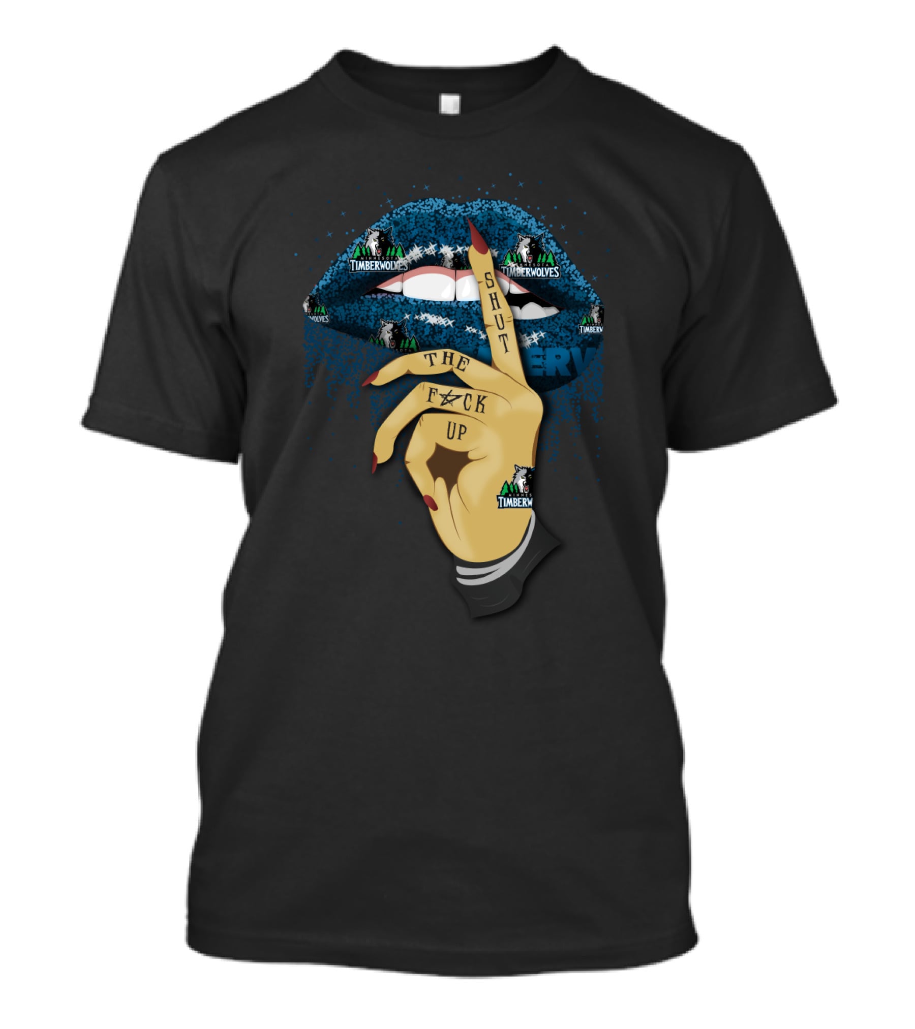 Shut The F Up Lip Timberwolves Fans T-Shirt