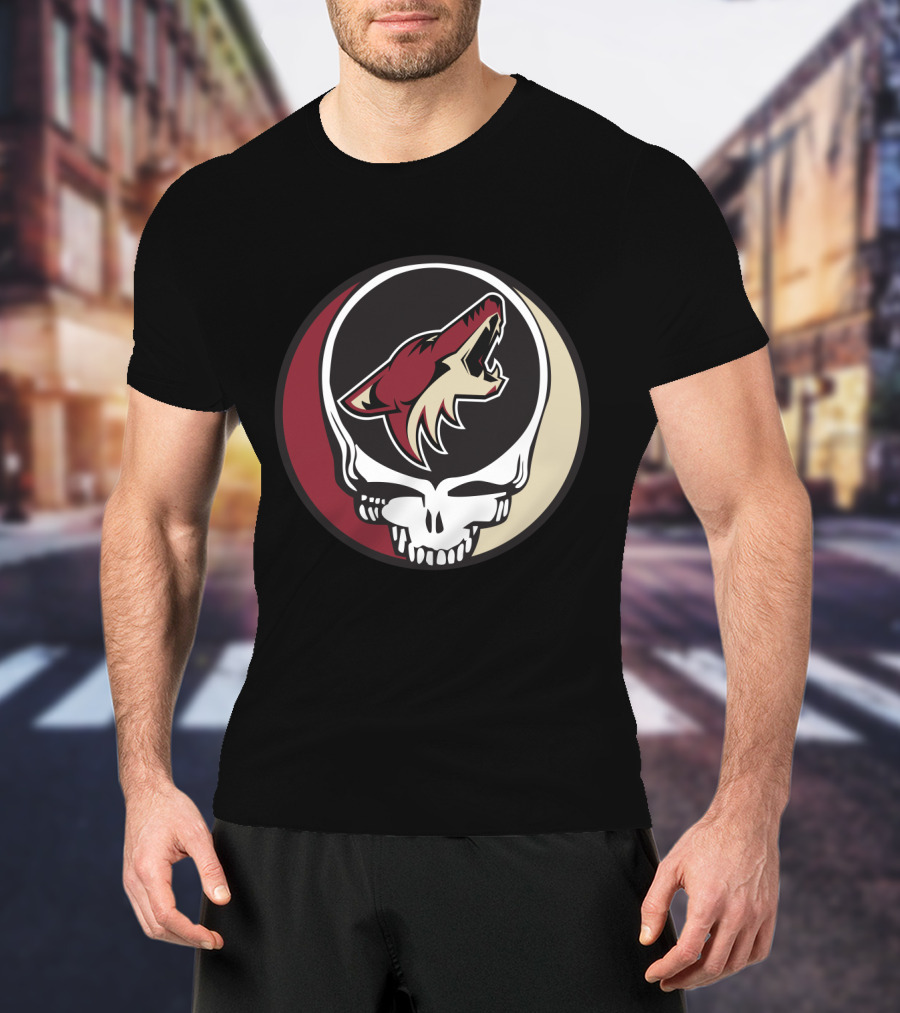 Grateful Dead Arizona Coyotes Logo Skull T-Shirt