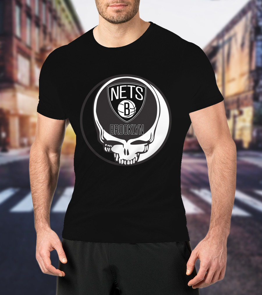 Brooklyn Nets Grateful Dead Skull T-Shirt