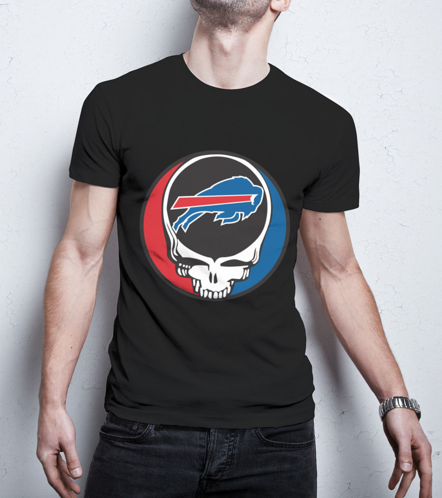 Buffalo Bills Grateful Dead Fan Skull Buffalo Logo Mark T-Shirt