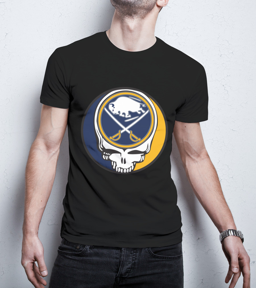 Buffalo Sabres Logo With Grateful Dead Skull Design For Fans T-Shirt