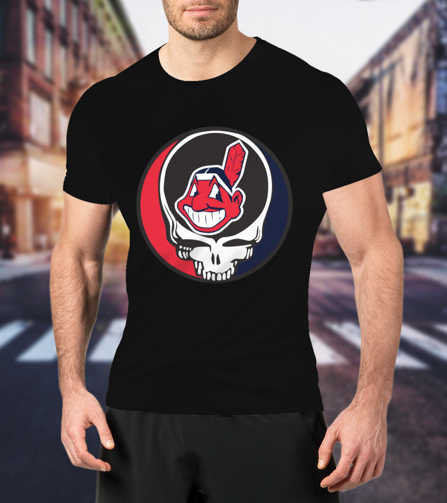 Grateful Dead Cleveland Indians Skull Logo Fusion T-Shirt