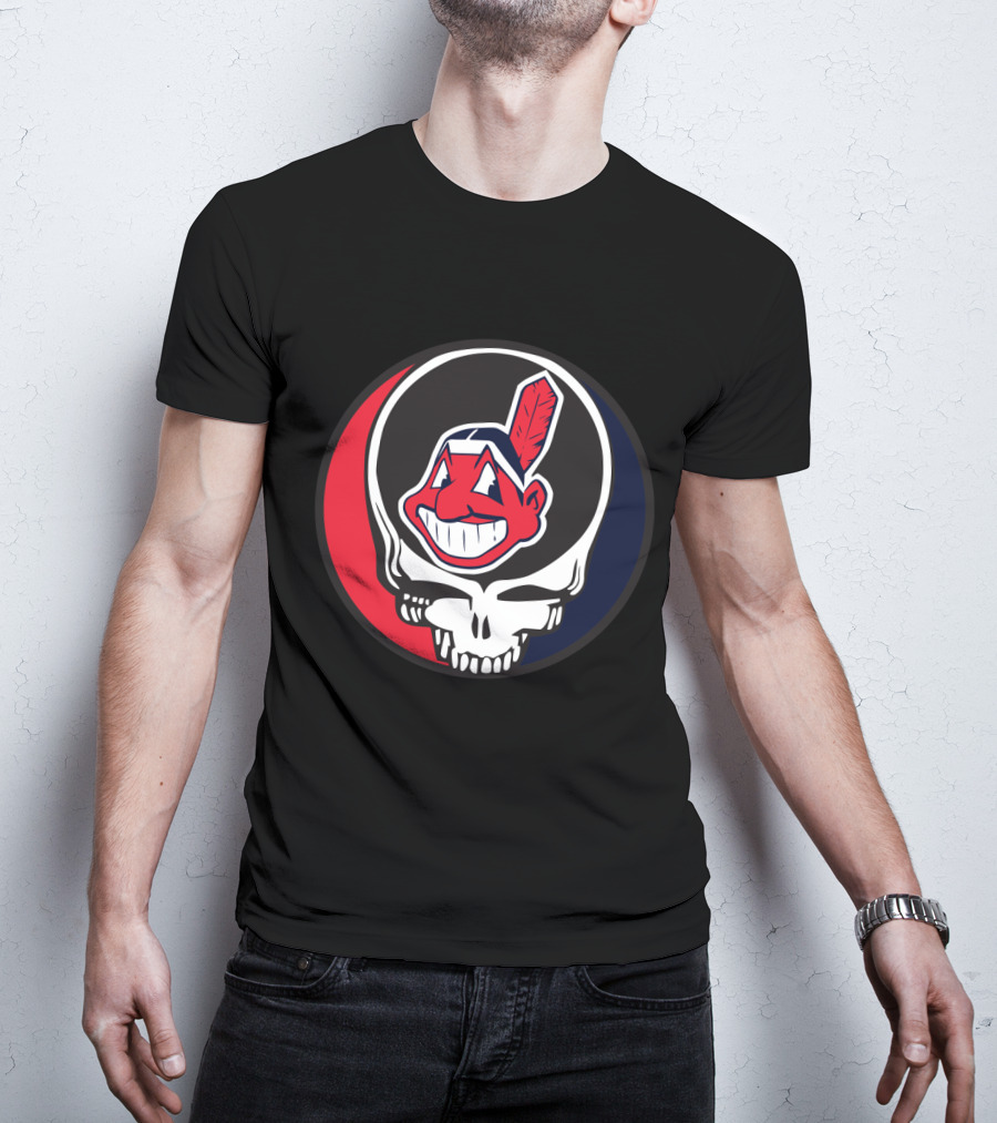 Grateful Dead Cleveland Indians Skull Logo Fusion T-Shirt