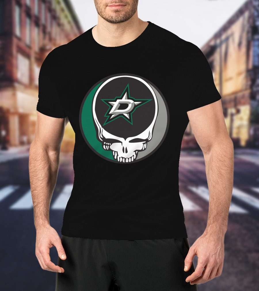 Dallas Stars Grateful Dead Skull Logo Fan T-Shirt