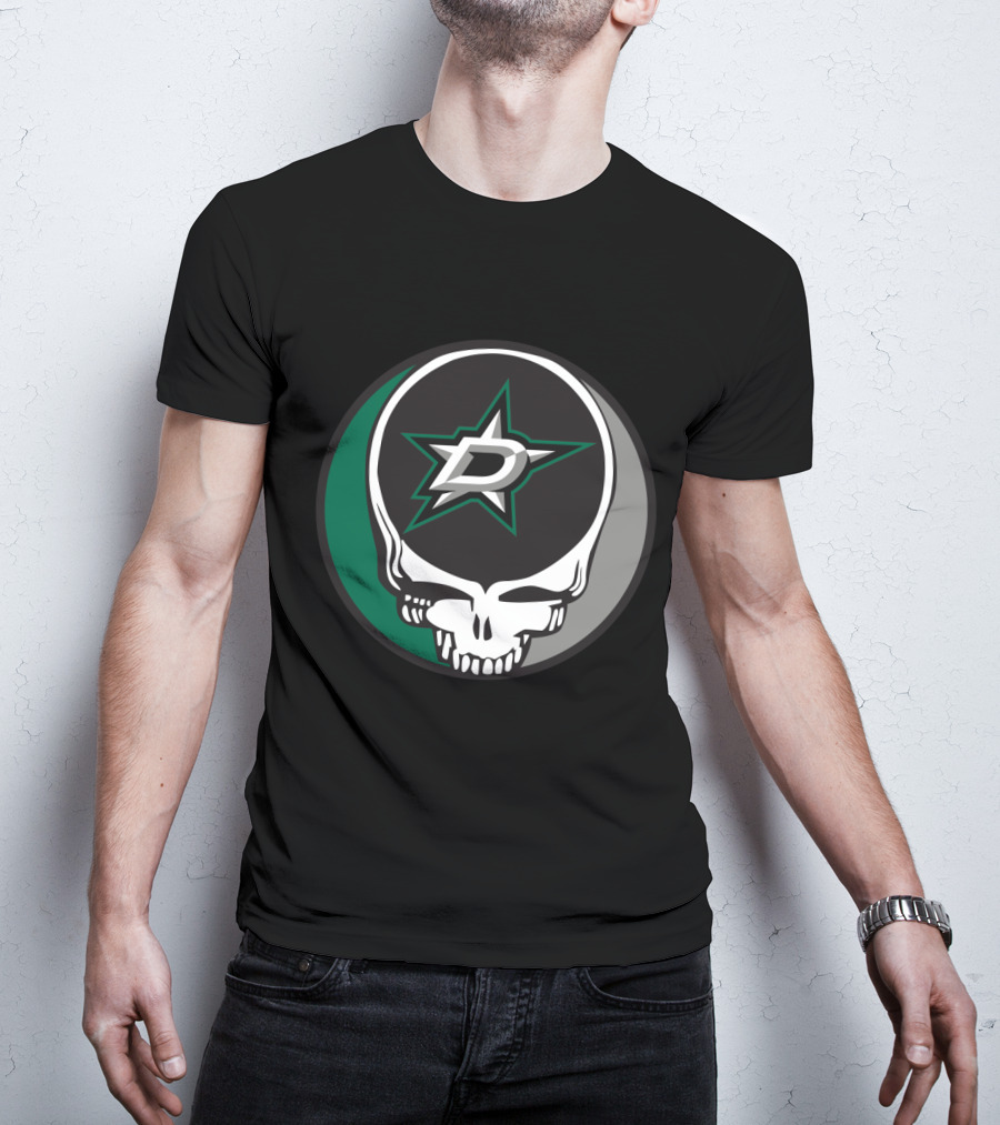 Dallas Stars Grateful Dead Skull Logo Fan T-Shirt