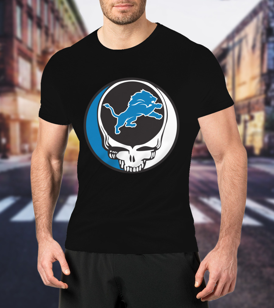 Detroit Lions Fans Grateful Dead Logo Fusion T-Shirt