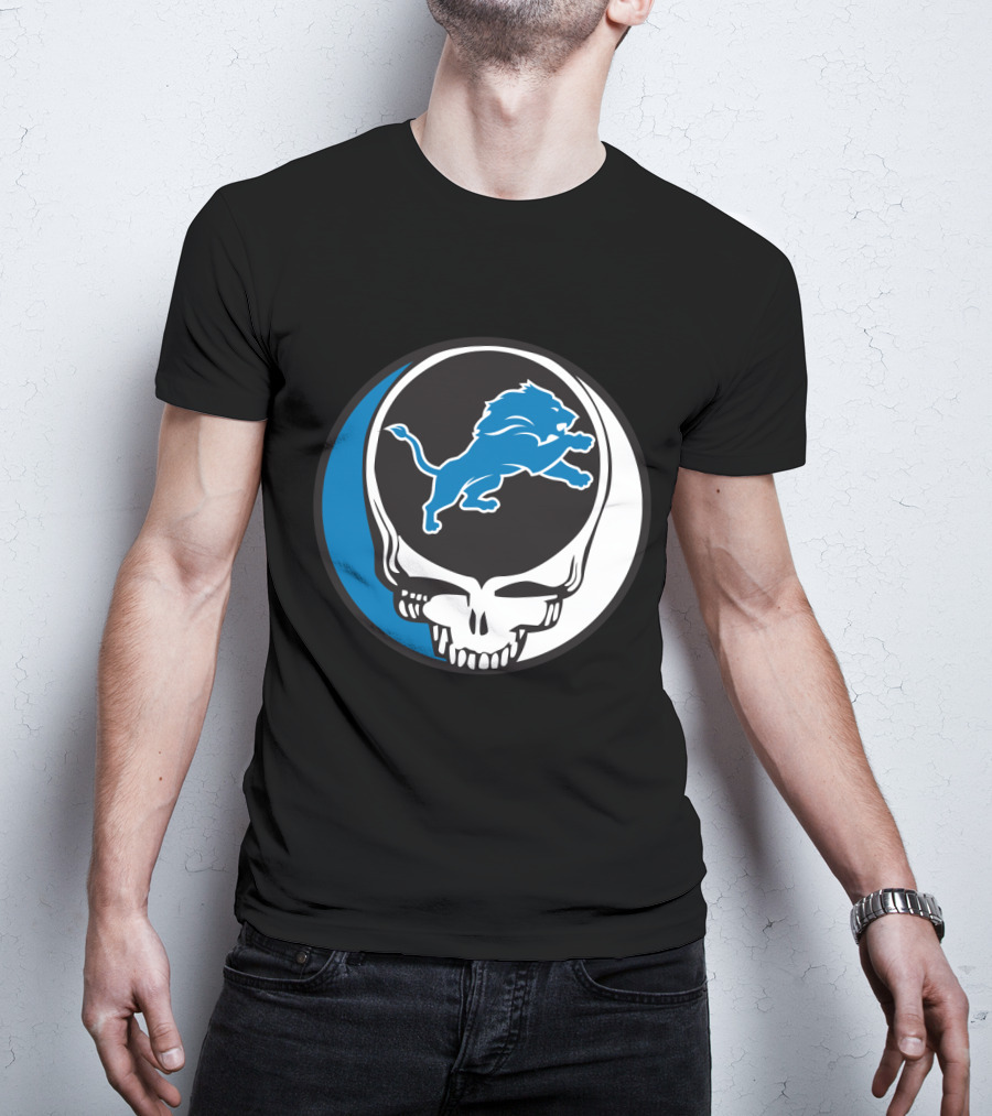 Detroit Lions Fans Grateful Dead Logo Fusion T-Shirt